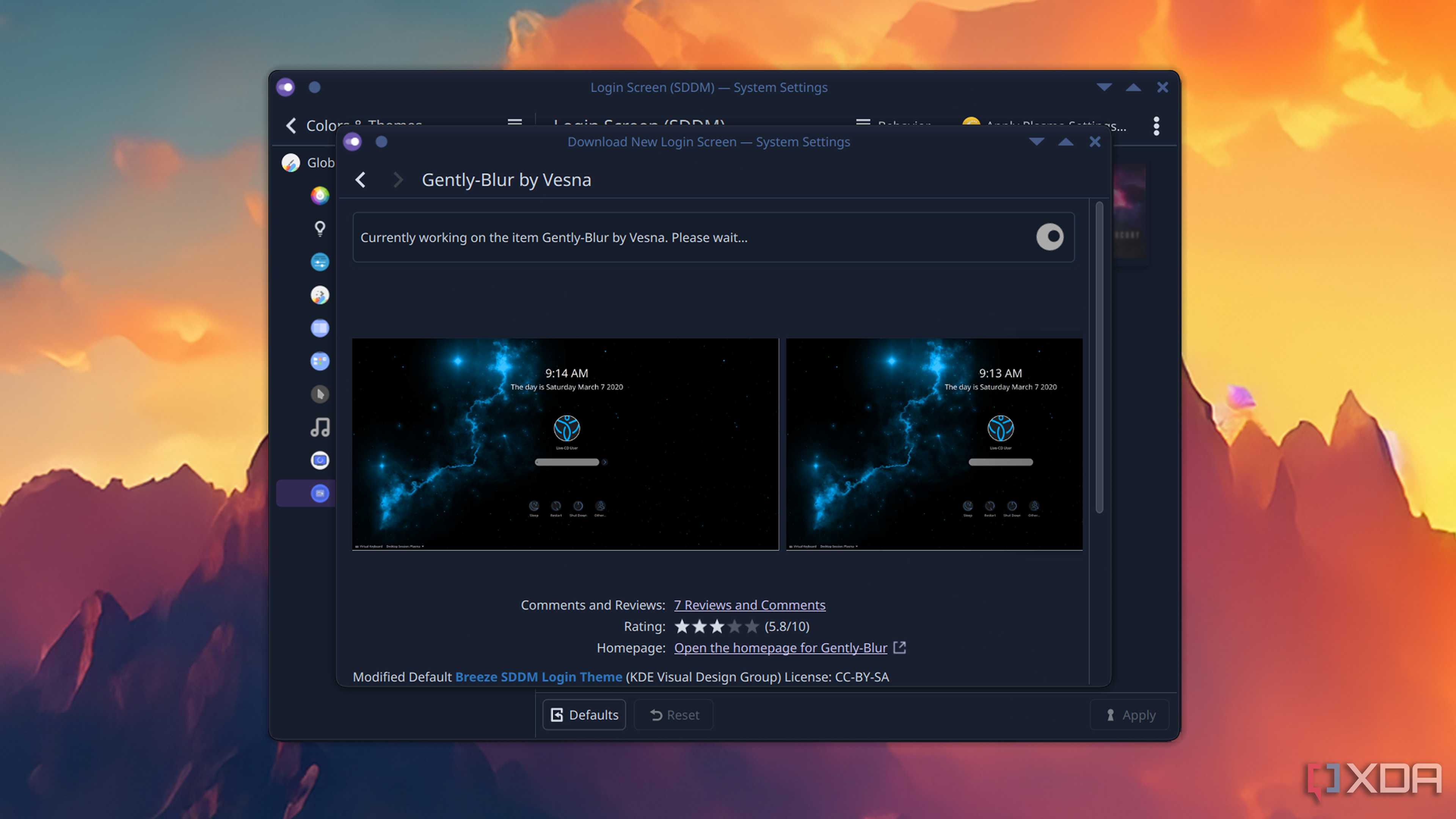 Picking a lock screen on KDE Plasma