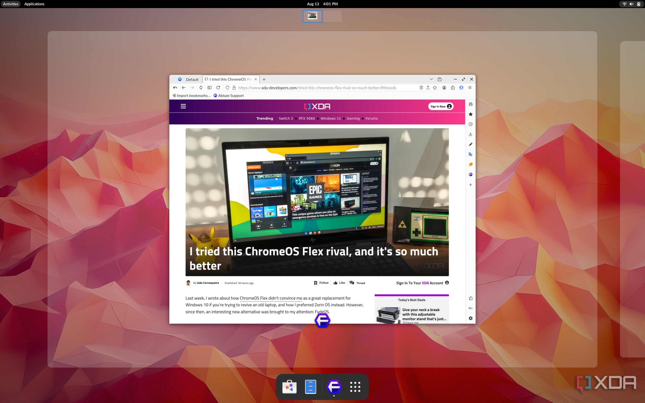 You told me to try this Linux distro for tablets, and it's actually not ...