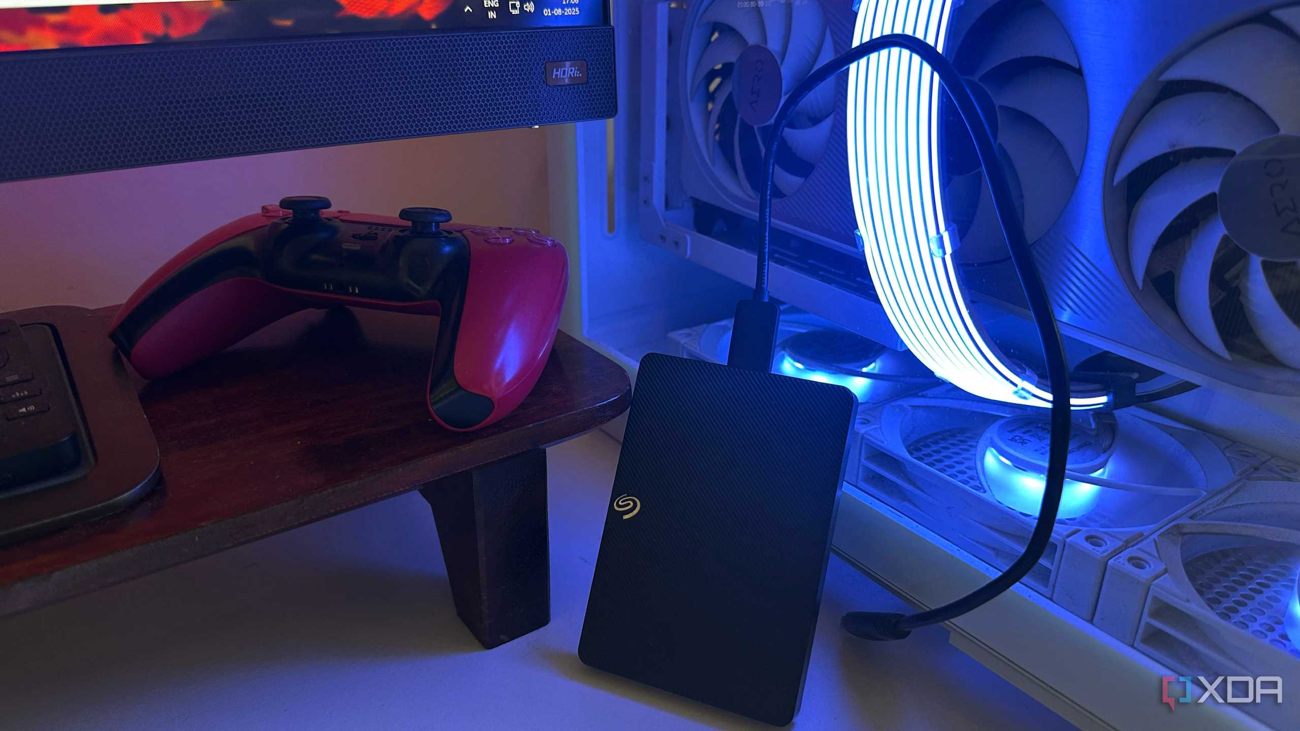 Seagate external hard drive.