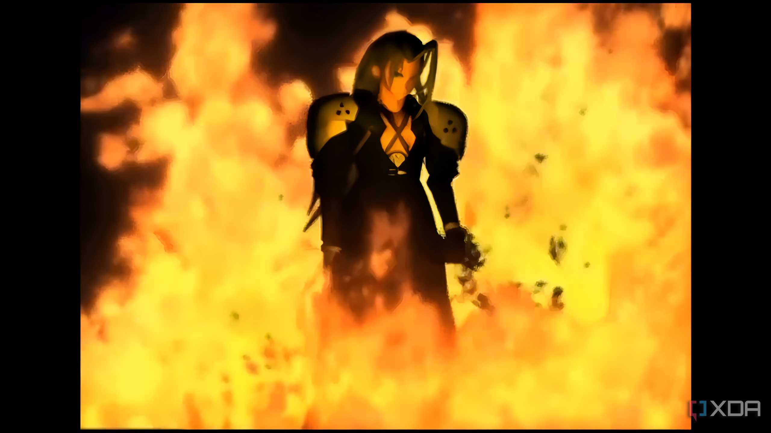 Sephiroth in Final Fantasy VII (1997) on Duckstation.