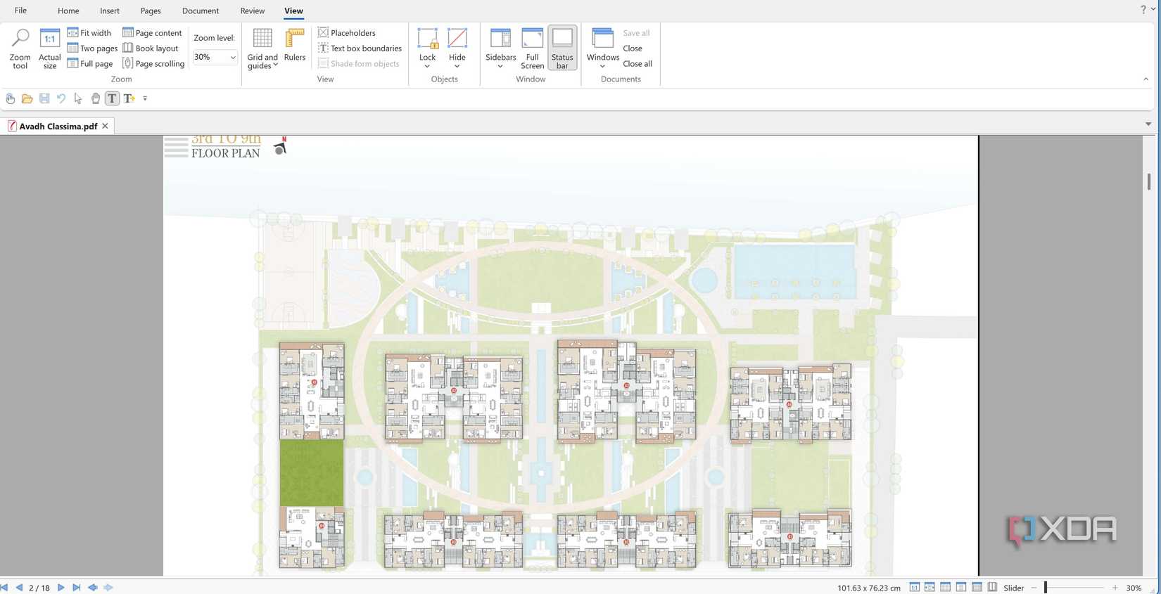 View menu in FlexiPDF