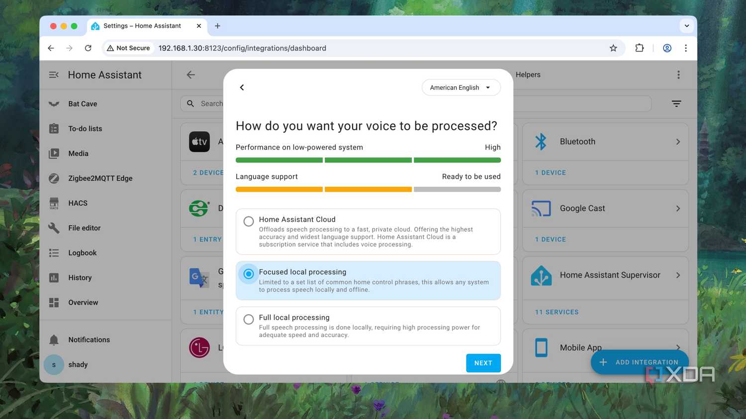 Focused Local Processing in Home Assistant