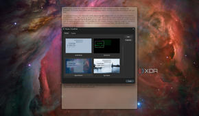 FocusWriter space dreams theme, red-hued space clouds
