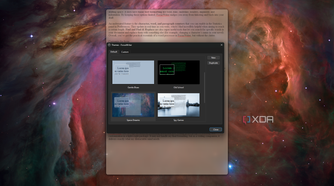 FocusWriter space dreams theme, red-hued space clouds