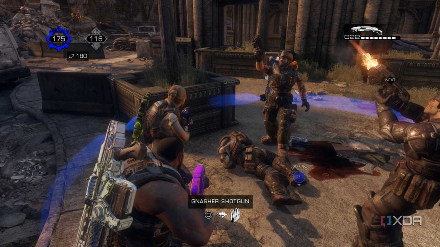 A screenshot of the end of a multiplayer in Gears of War: Reloaded