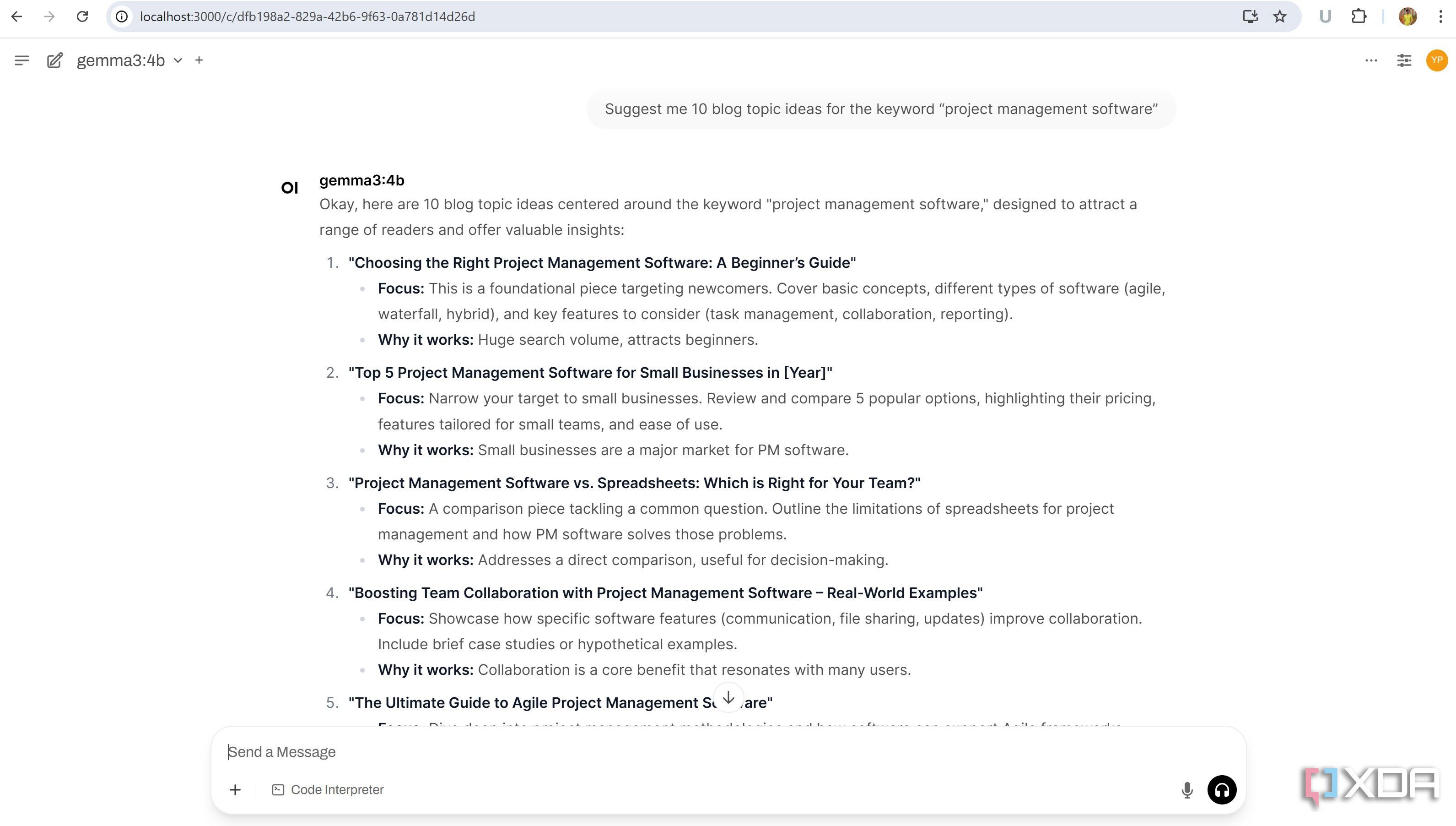 gemma3 sample answer in WebUI
