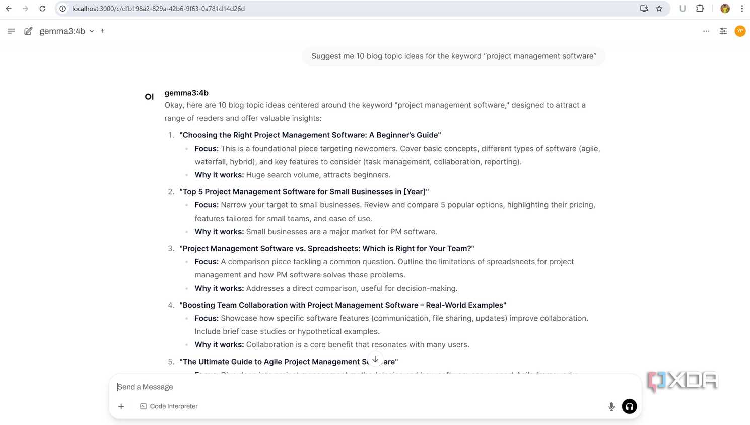 gemma3 sample answer in WebUI