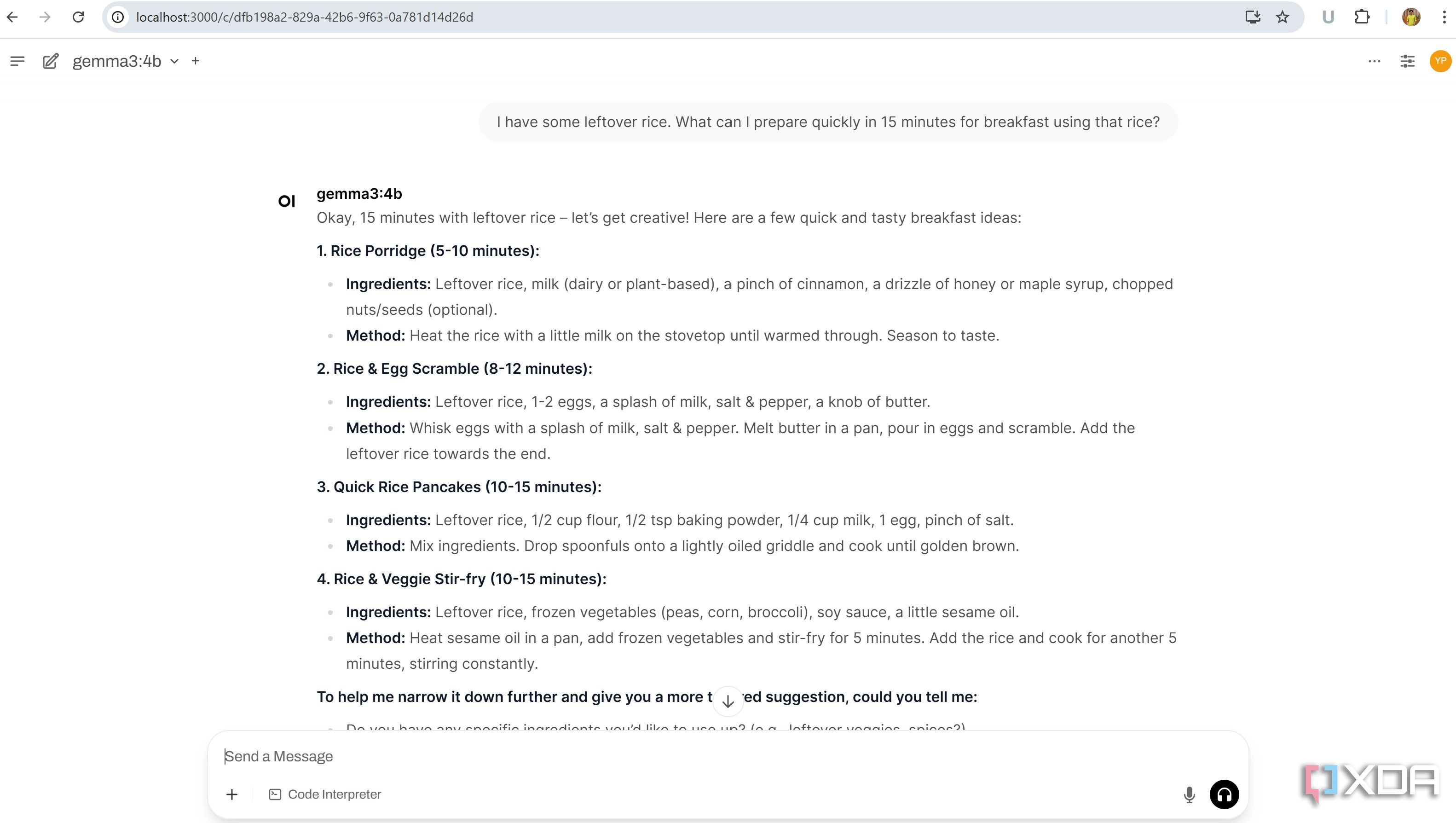 gemma3 question related to recipe