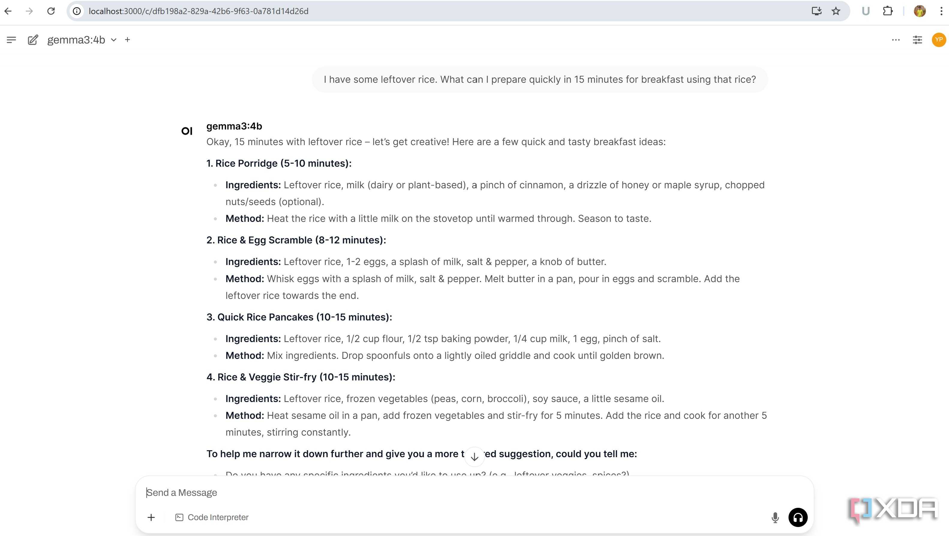gemma3 question related to recipe