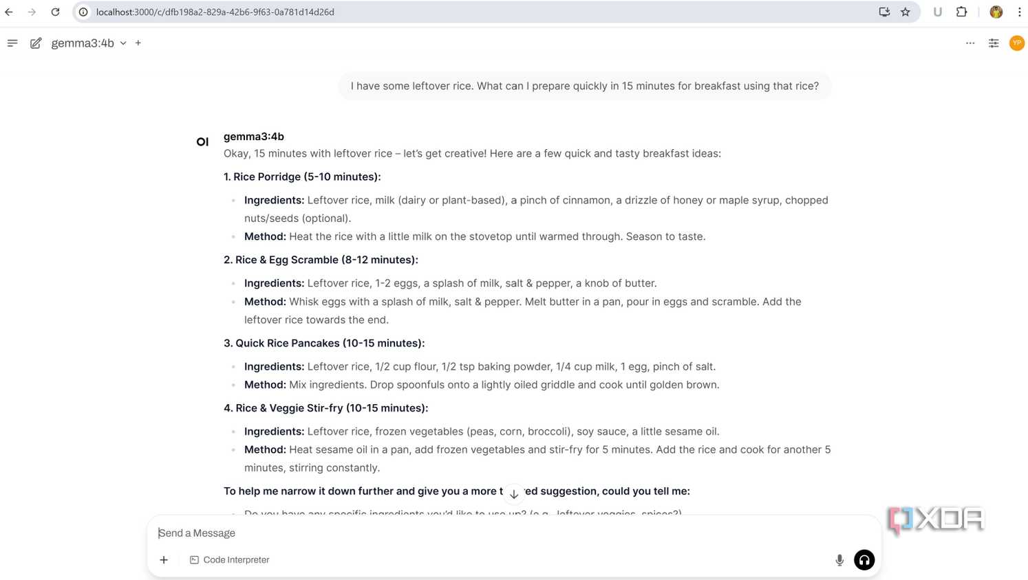 gemma3 question related to recipe