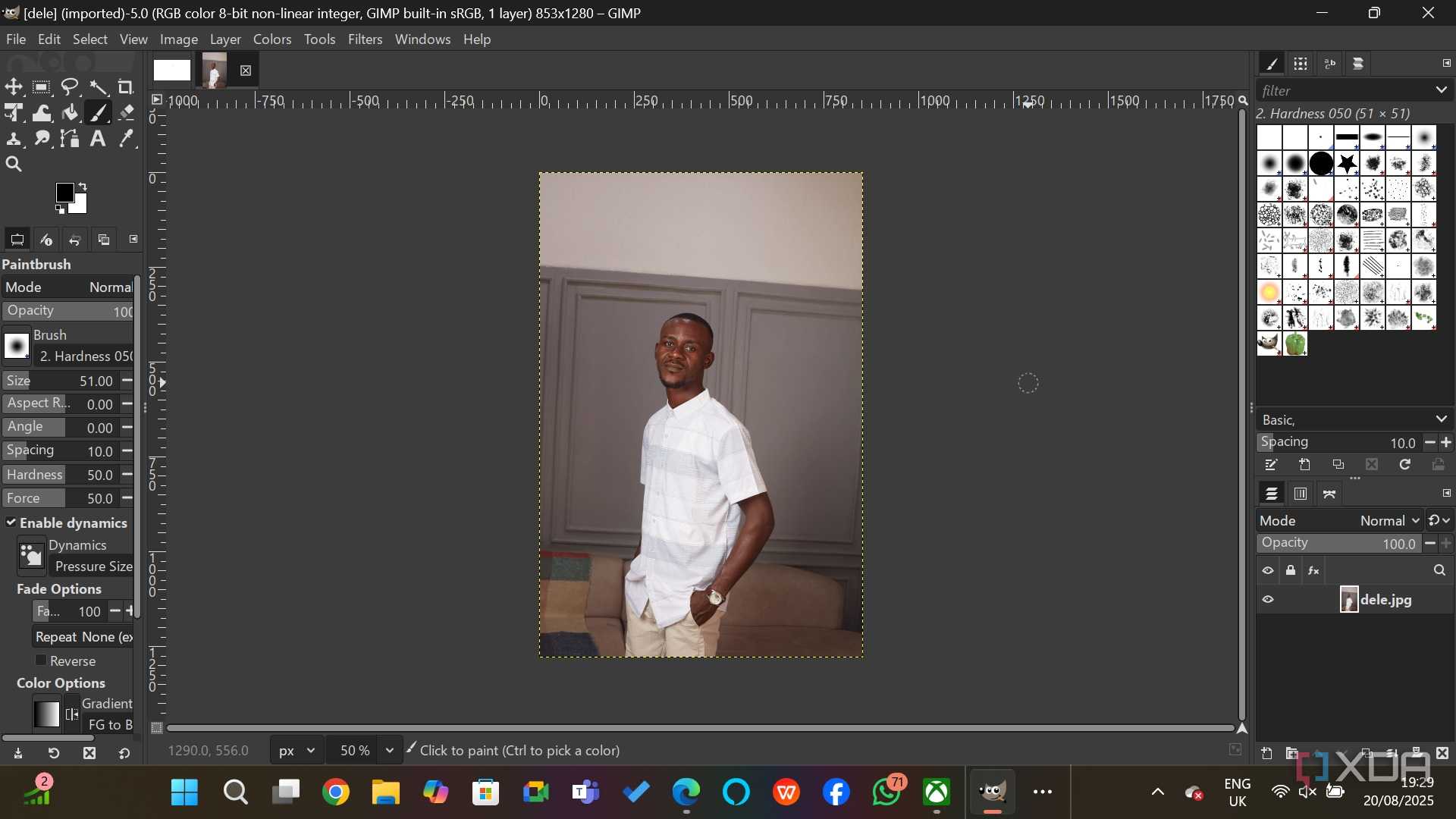 editing image with gimp
