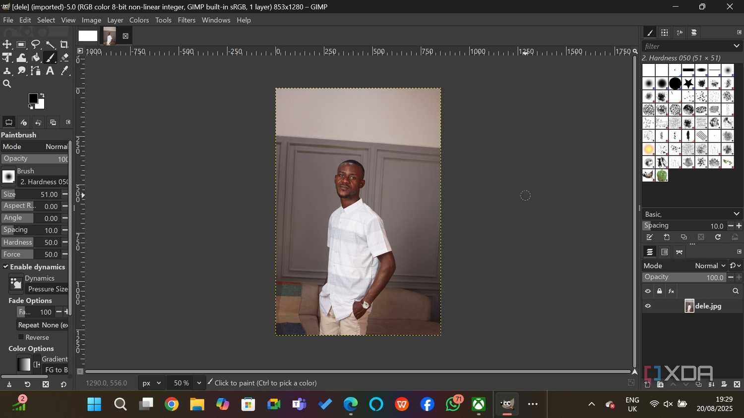 editing image with gimp