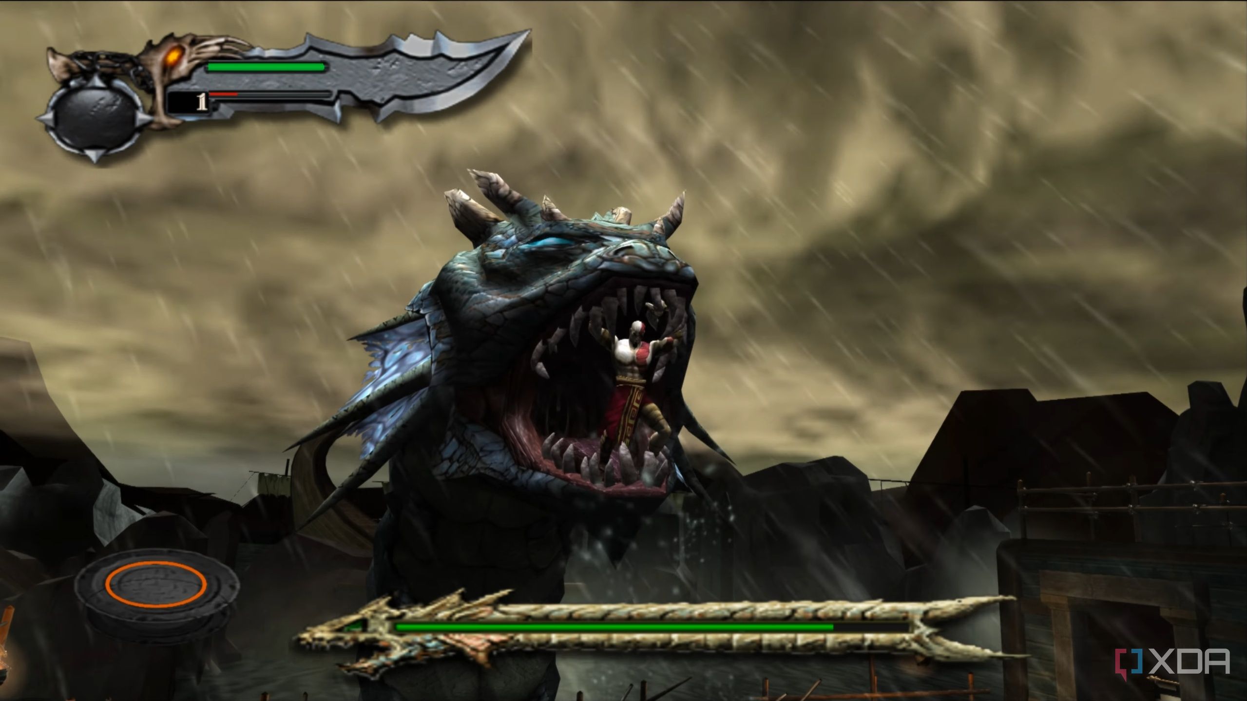 God of War 2005 running on PCSX2.