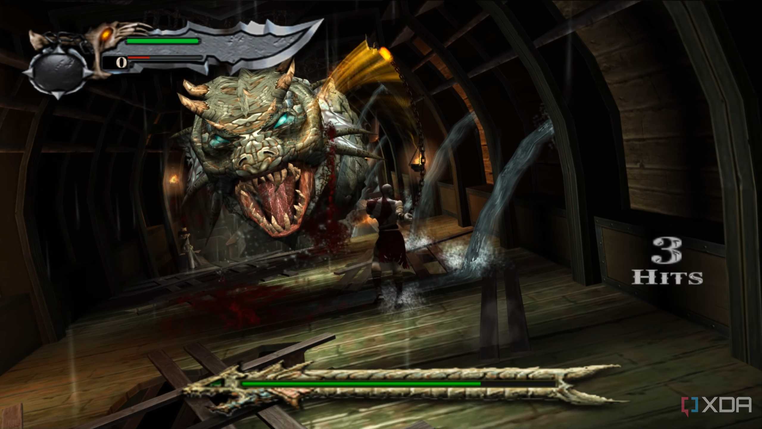 God of War 2005 running on PCSX2.