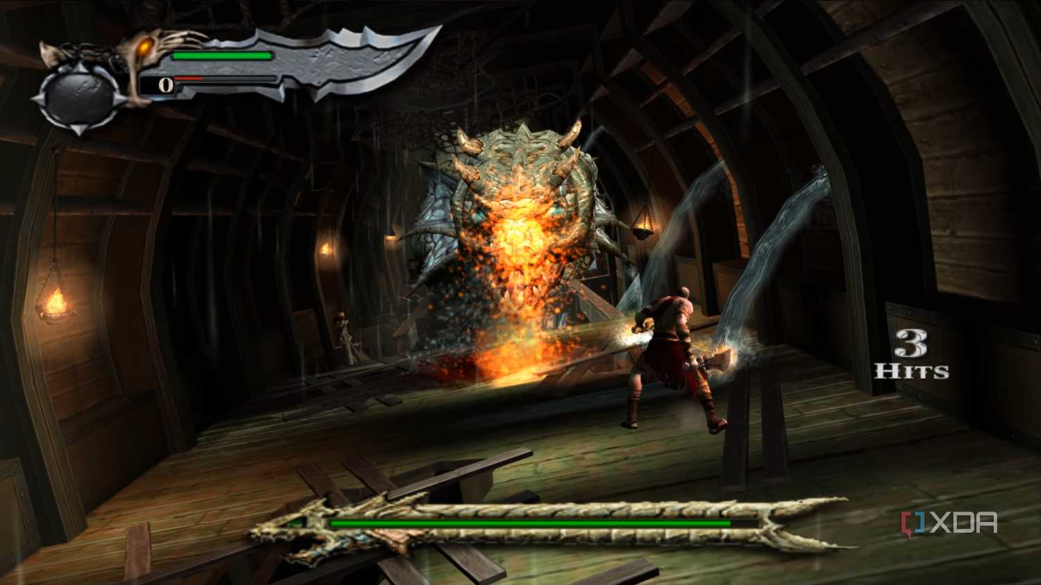 God of War 2005 running on PCSX2.