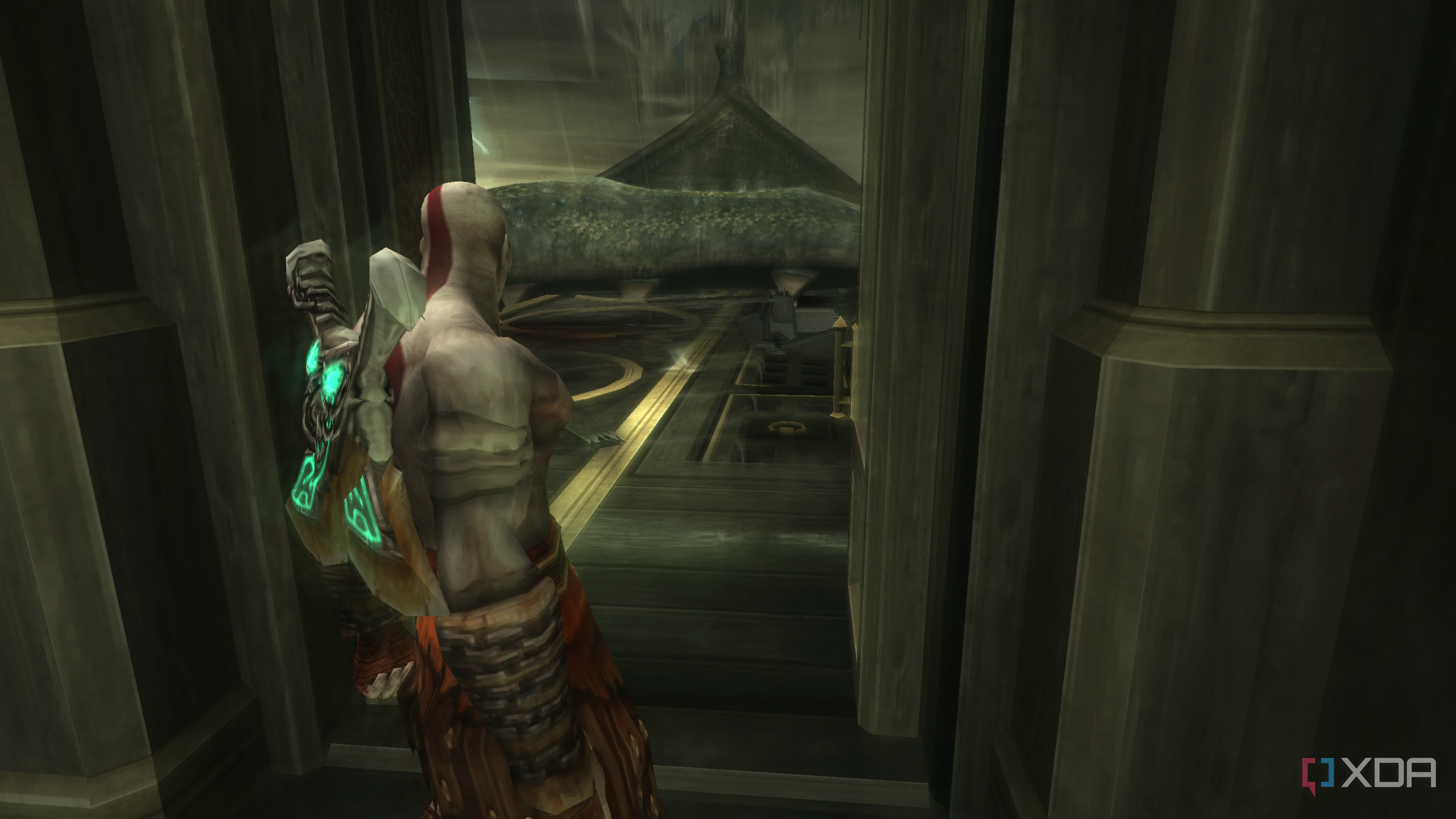 A screenshot from God of War: Ghost of Sparta on the PSP.