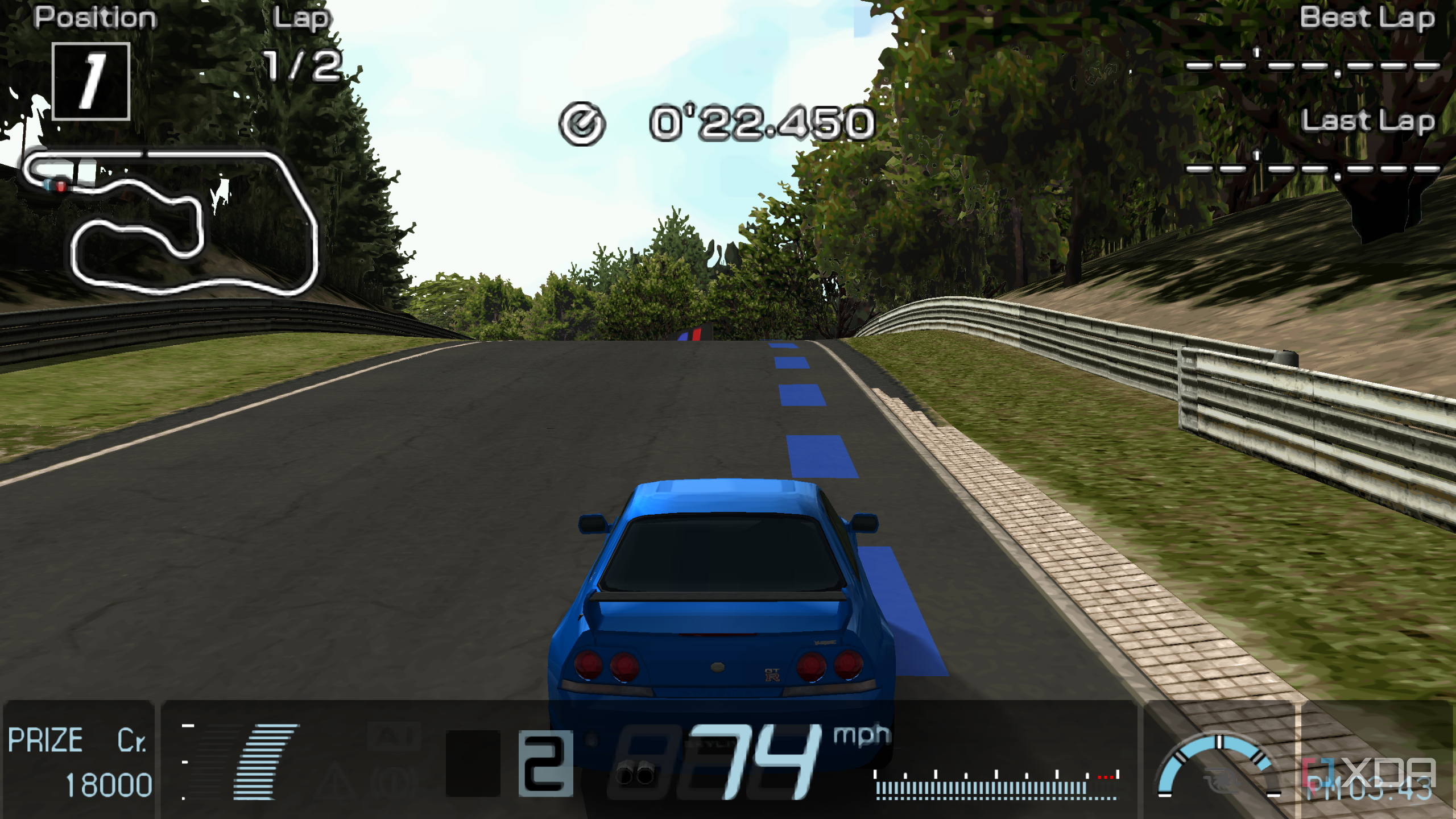 A racing screenshot from Gran Turismo PSP.