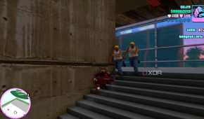 Attacking contruction workers in the Demolition Man mission of GTA: Vice City.