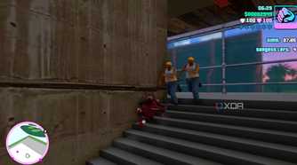 Attacking contruction workers in the Demolition Man mission of GTA: Vice City.