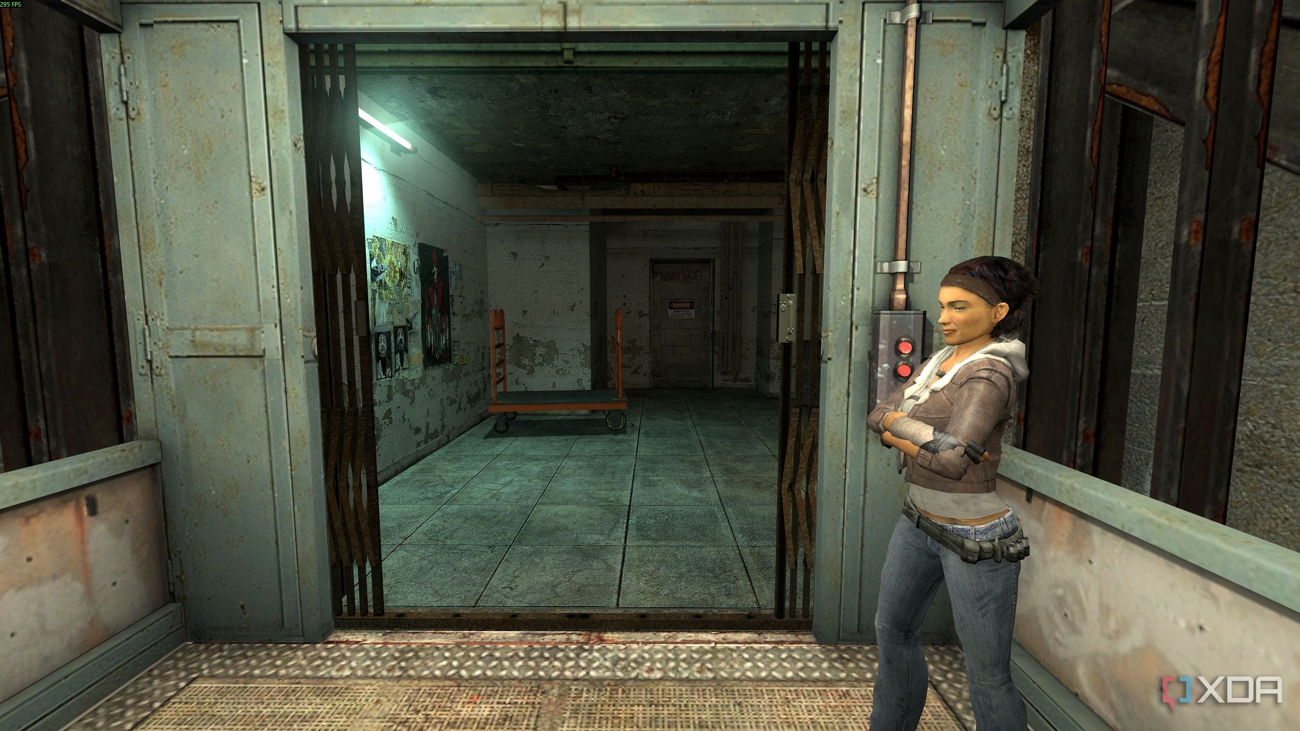Alyx standing in an elevator in Half-Life 2.