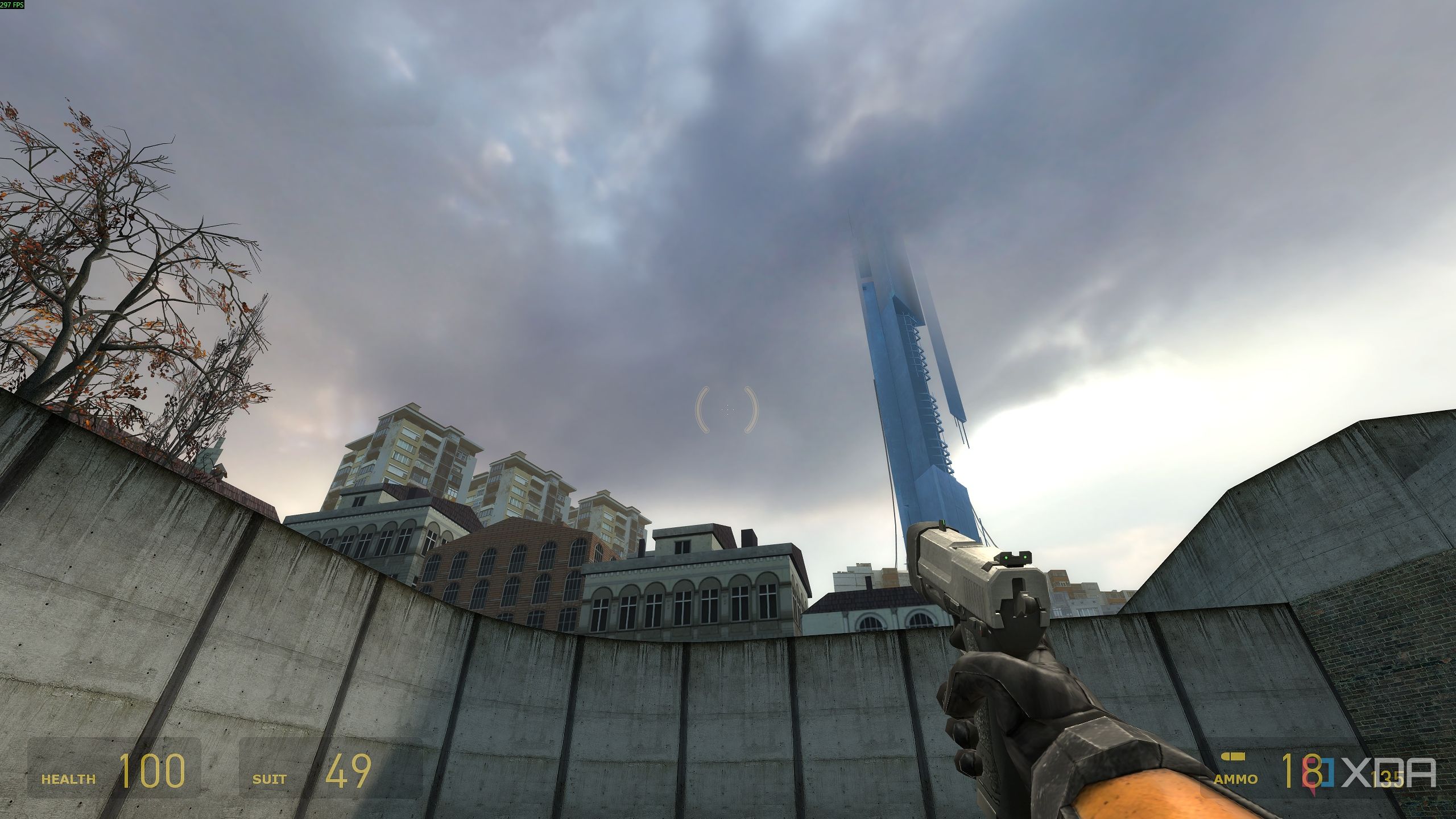The Citadel piercing through the sky in Half-Life 2.