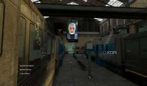 A screen playing Dr. Breen's propaganda message in Half-Life 2.