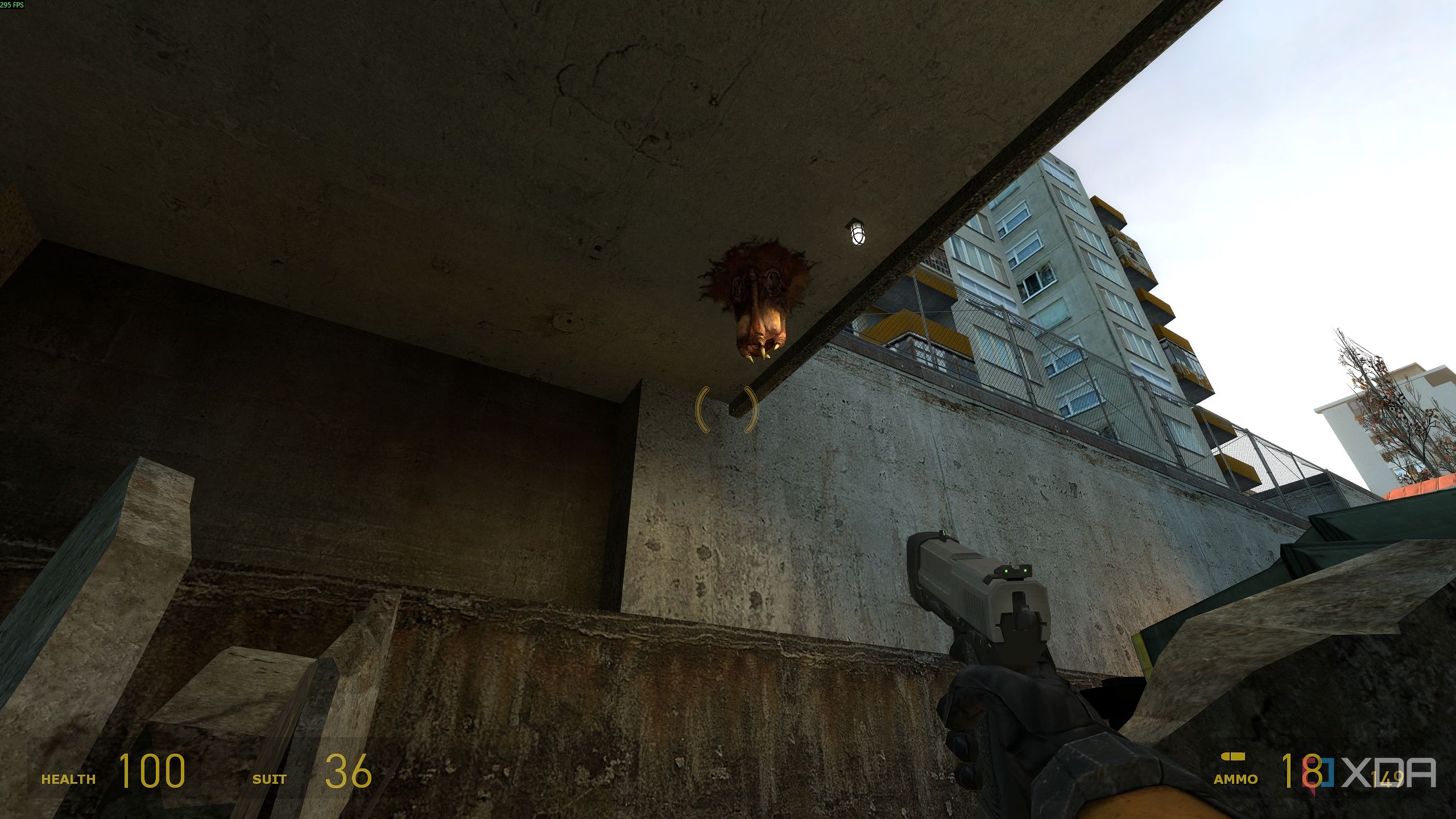 A barnacle overhead in Half-Life 2.