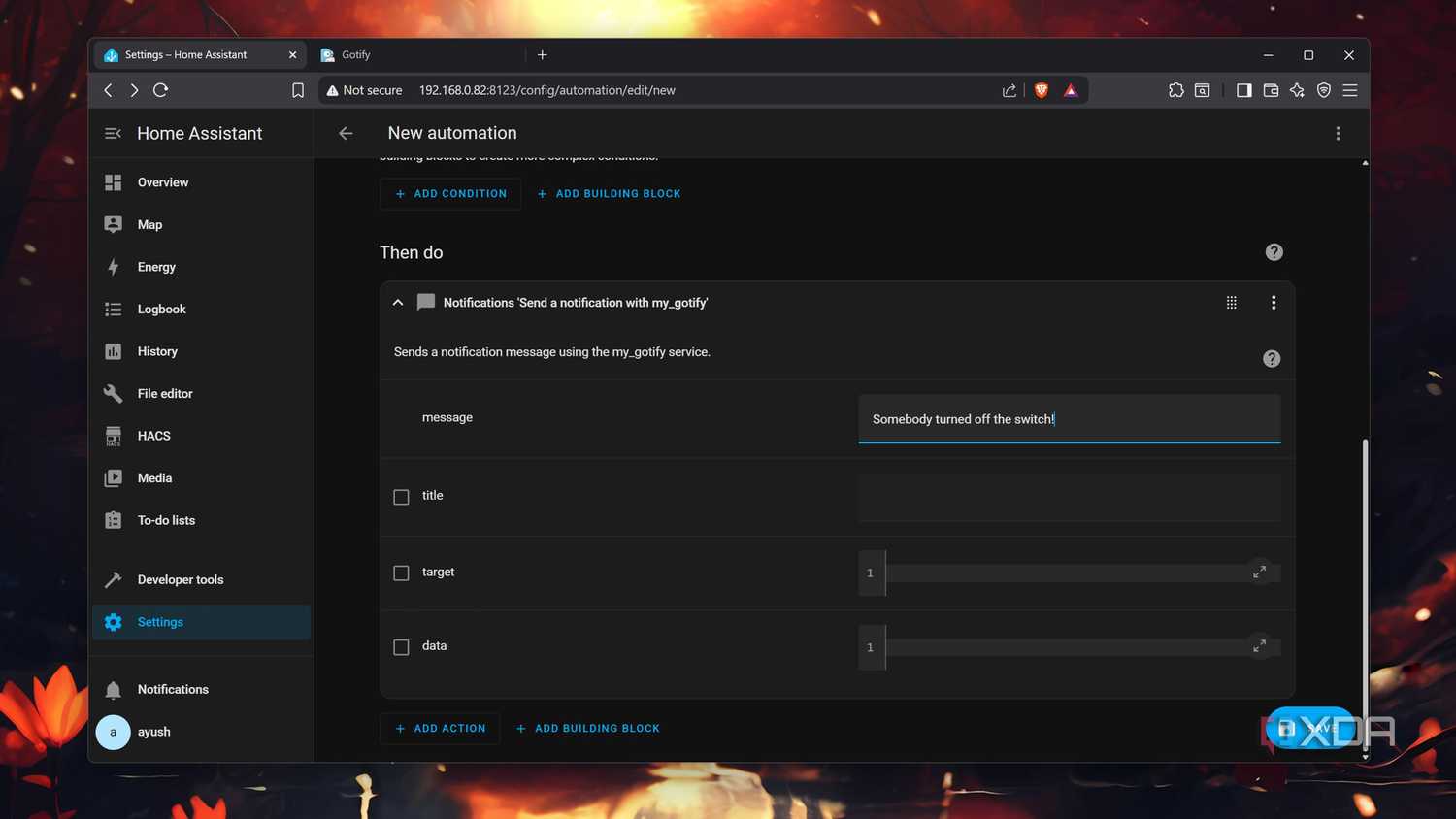 Adding an automation trigger in HASS