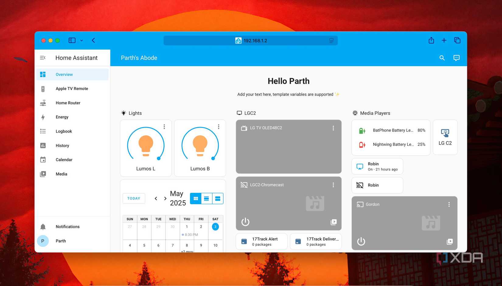 Home assistant home menu