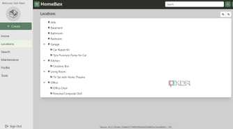 Locations page in Homebox