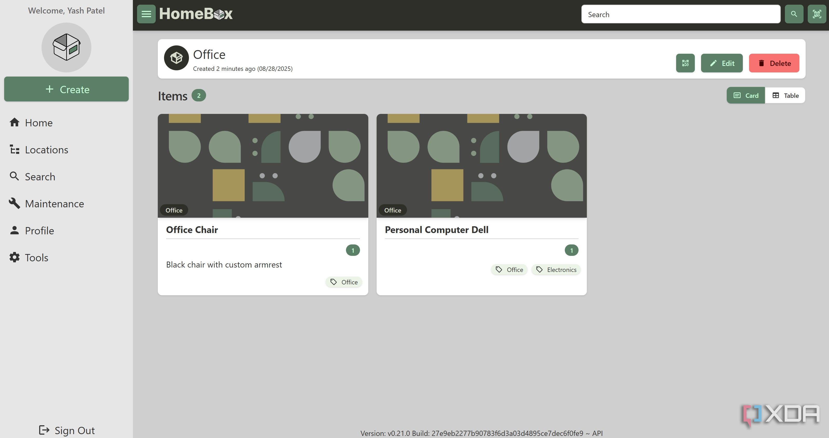 Tags search in Homebox