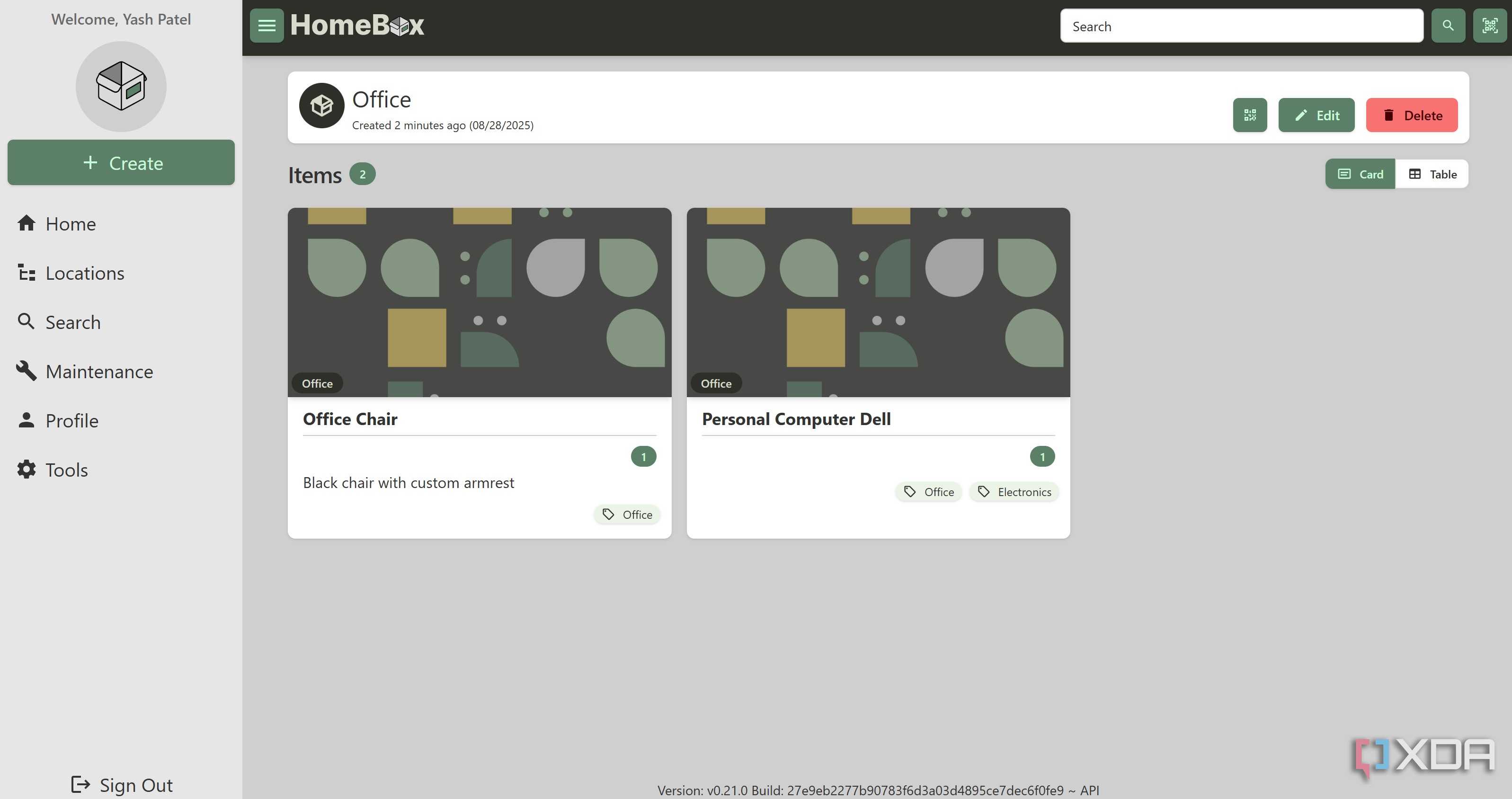 Tags search in Homebox