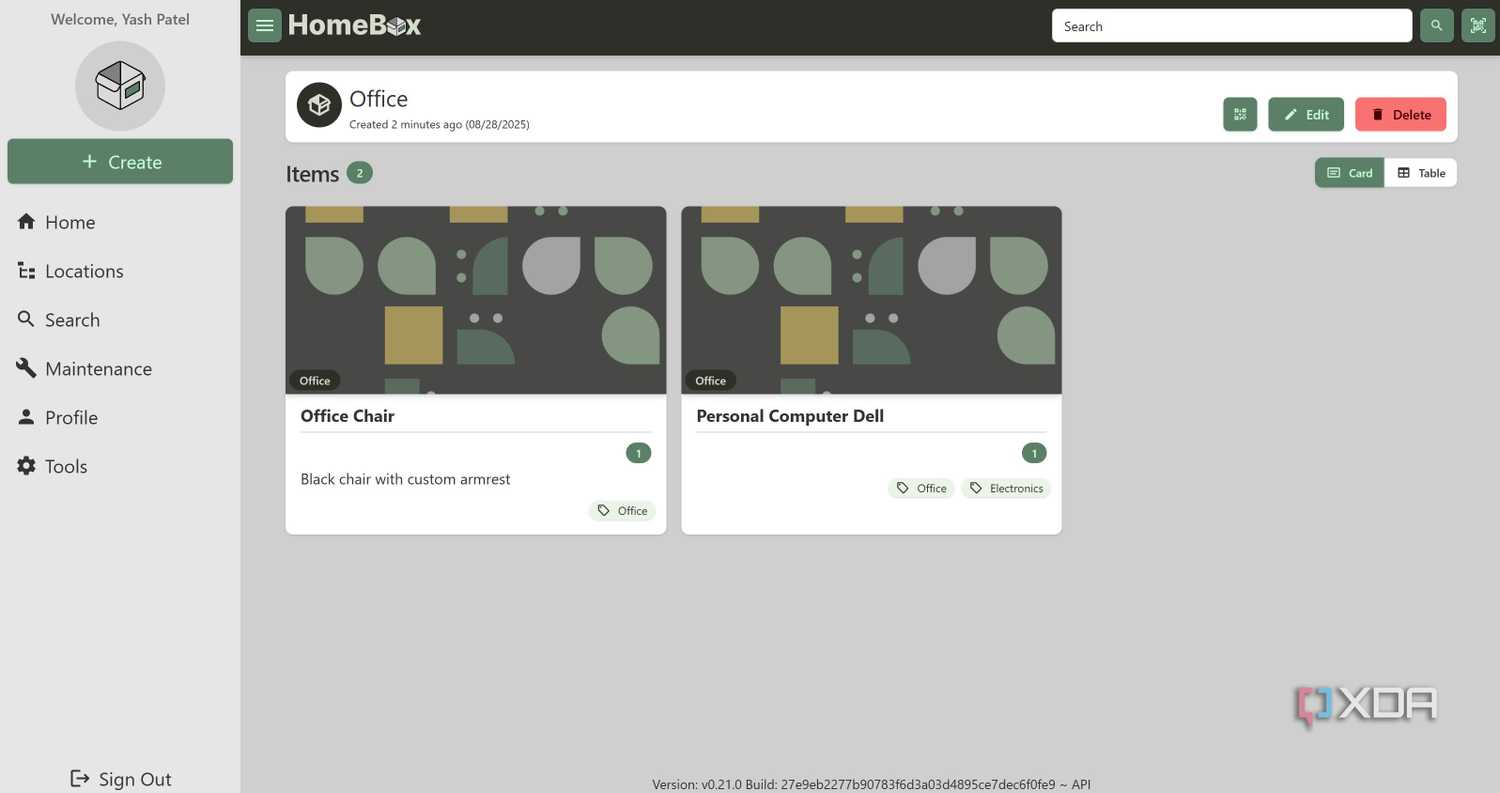 Tags search in Homebox