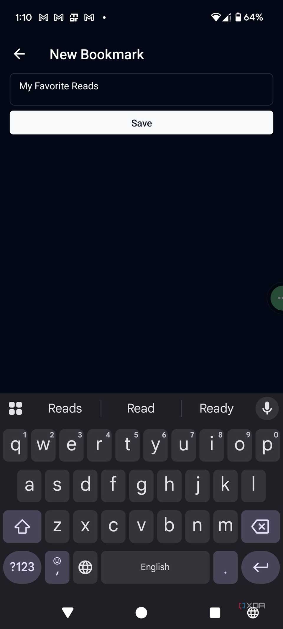 New bookmark option in Karakeep mobile app
