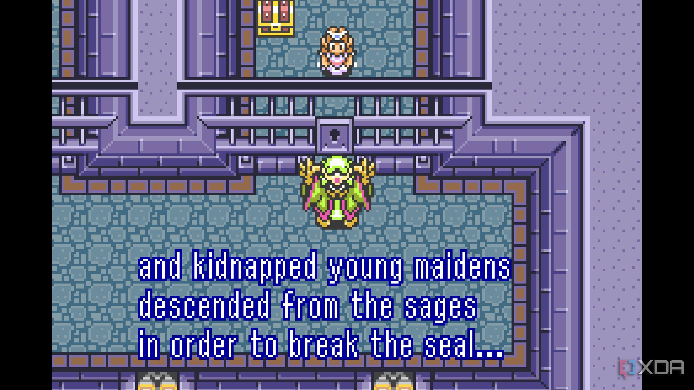A screenshot from The Legend of Zelda: A Link to the Past on the Game Boy Advance.
