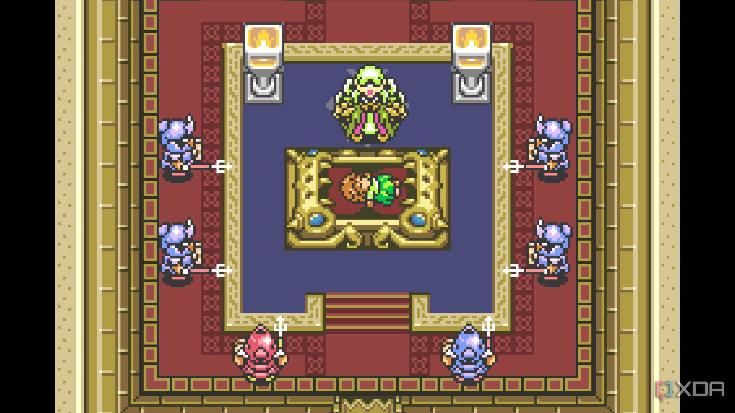 A screenshot from The Legend of Zelda: A Link to the Past on the Game Boy Advance.