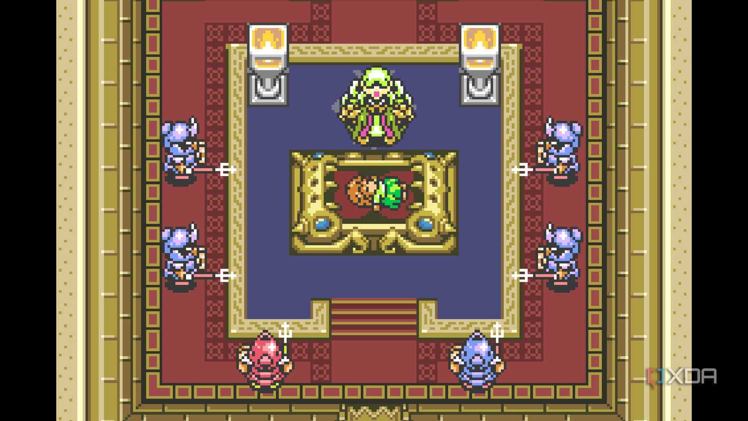 A screenshot from The Legend of Zelda: A Link to the Past on the Game Boy Advance.