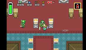 A screenshot from The Legend of Zelda: A Link to the Past on the Game Boy Advance.