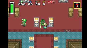 A screenshot from The Legend of Zelda: A Link to the Past on the Game Boy Advance.