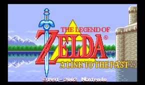 Title screen of The Legend of Zelda: A Link to the Past on the Game Boy Advance.