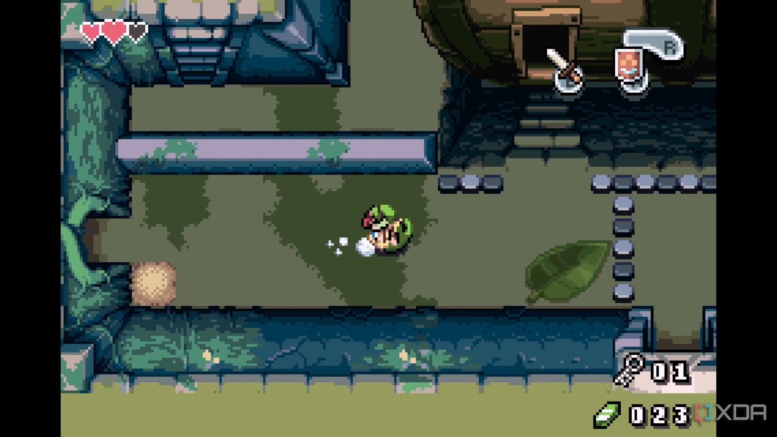 A screenshot from The Legend of Zelda: The Minish Cap on the Game Boy Advance.