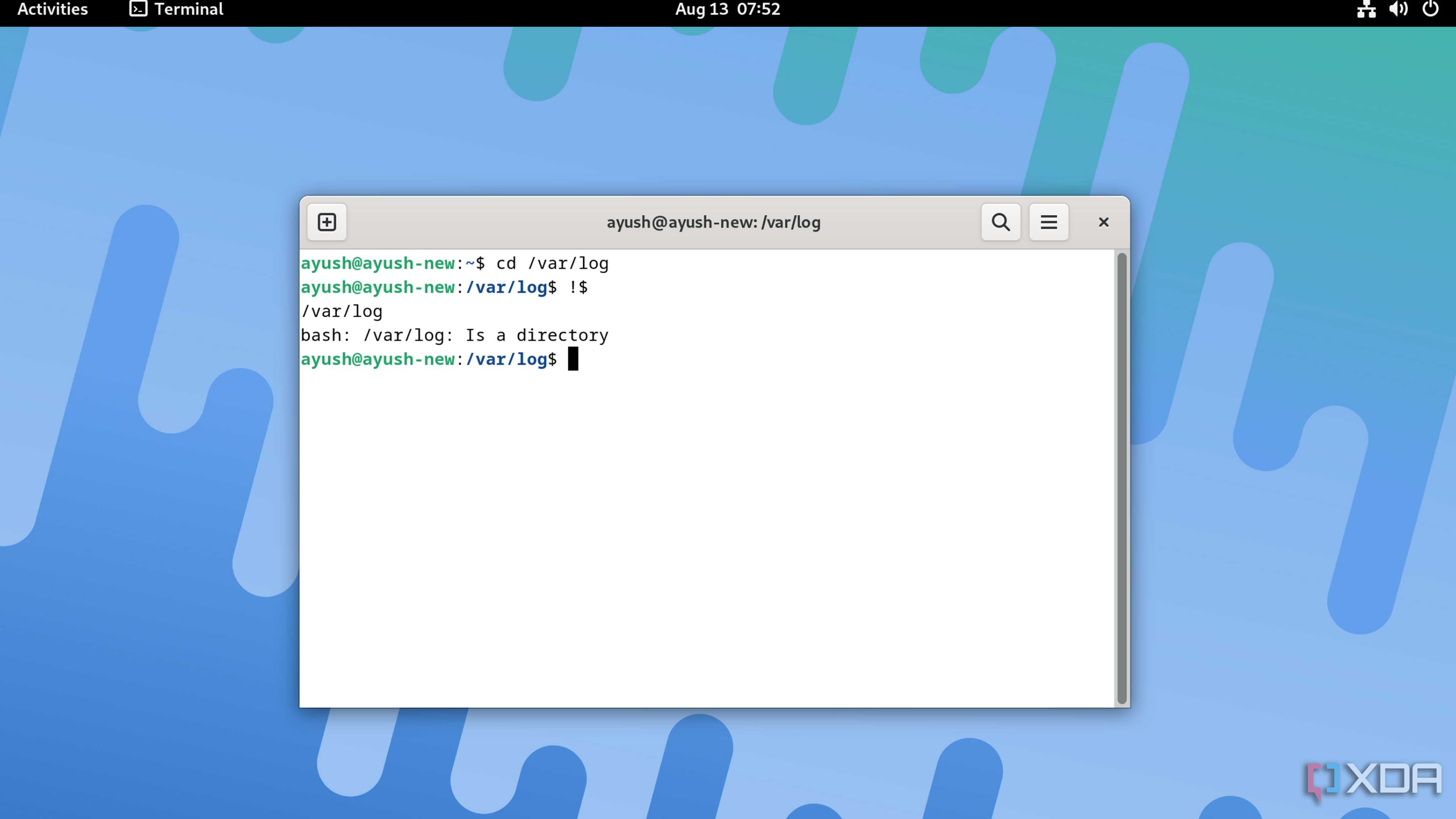 Using the !$ operator in Linux