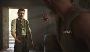 Enzo holding a knife at Cesare in Mafia: The Old Country.