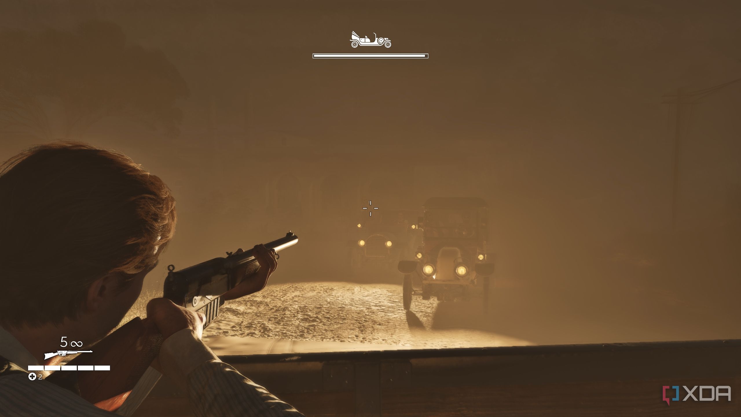 Enzo aiming at chasing cars in Mafia: The Old Country.