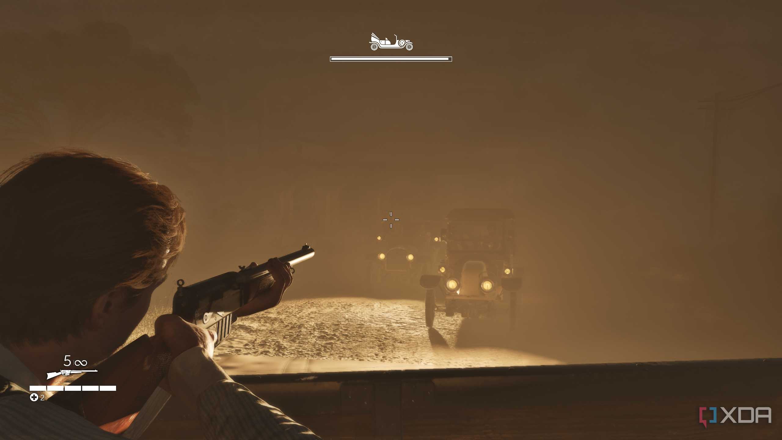 Enzo aiming at chasing cars in Mafia: The Old Country.