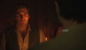 Don Torrisi staring at Enzo in Mafia: The Old Country.