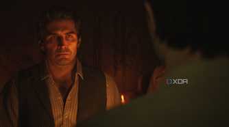 Don Torrisi staring at Enzo in Mafia: The Old Country.