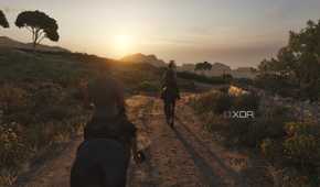 A young Enzo and Luca riding at sunset in Mafia: The Old Country.
