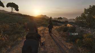 A young Enzo and Luca riding at sunset in Mafia: The Old Country.