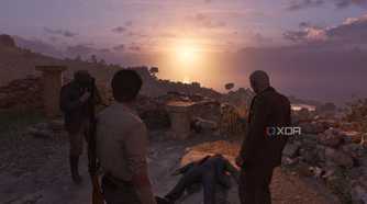 Enzo and Tino Russo standing over an unconscious person at sunset in Mafia: The Old Country.